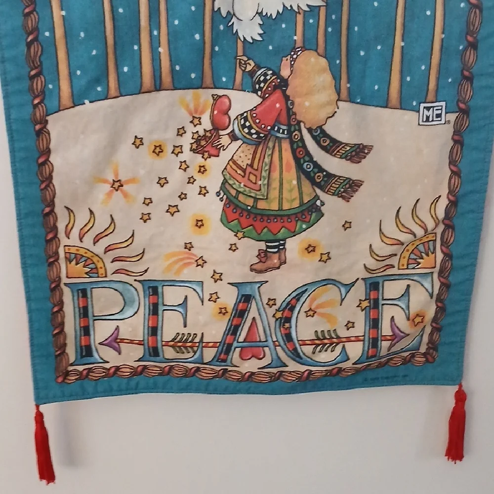 Mary Engelbreit Vtg Wall Hanging Tapestry Peace 16